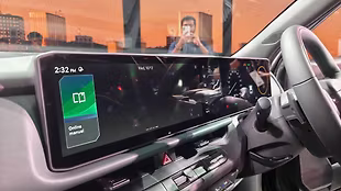 The dual-12.3-inch infotainment displays are housed in a single panoramic panel.